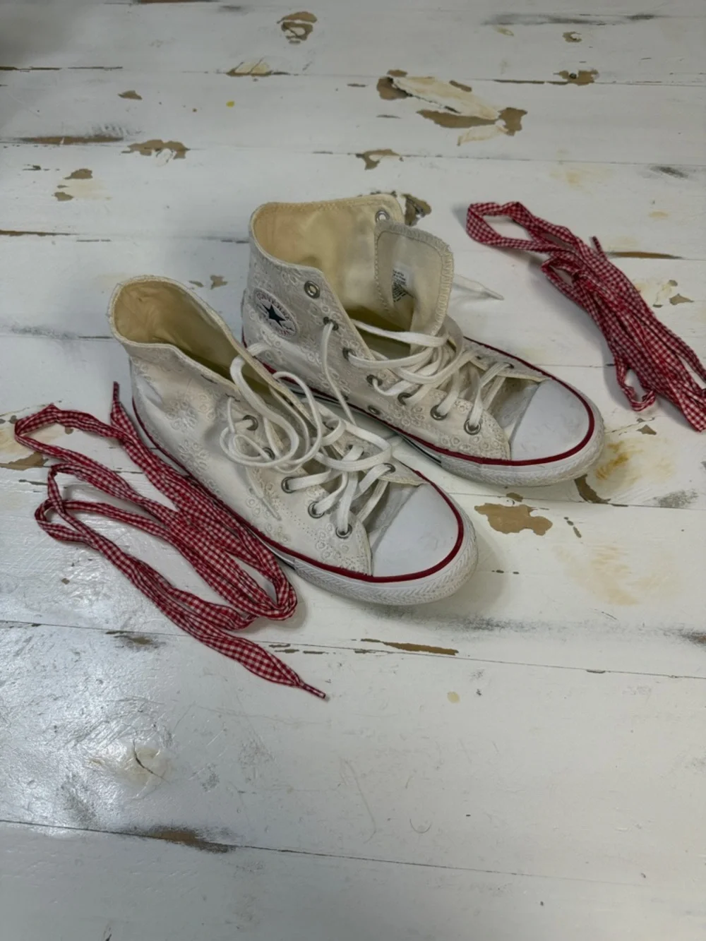 Converse Eyelet Gingham High Top Sneakers